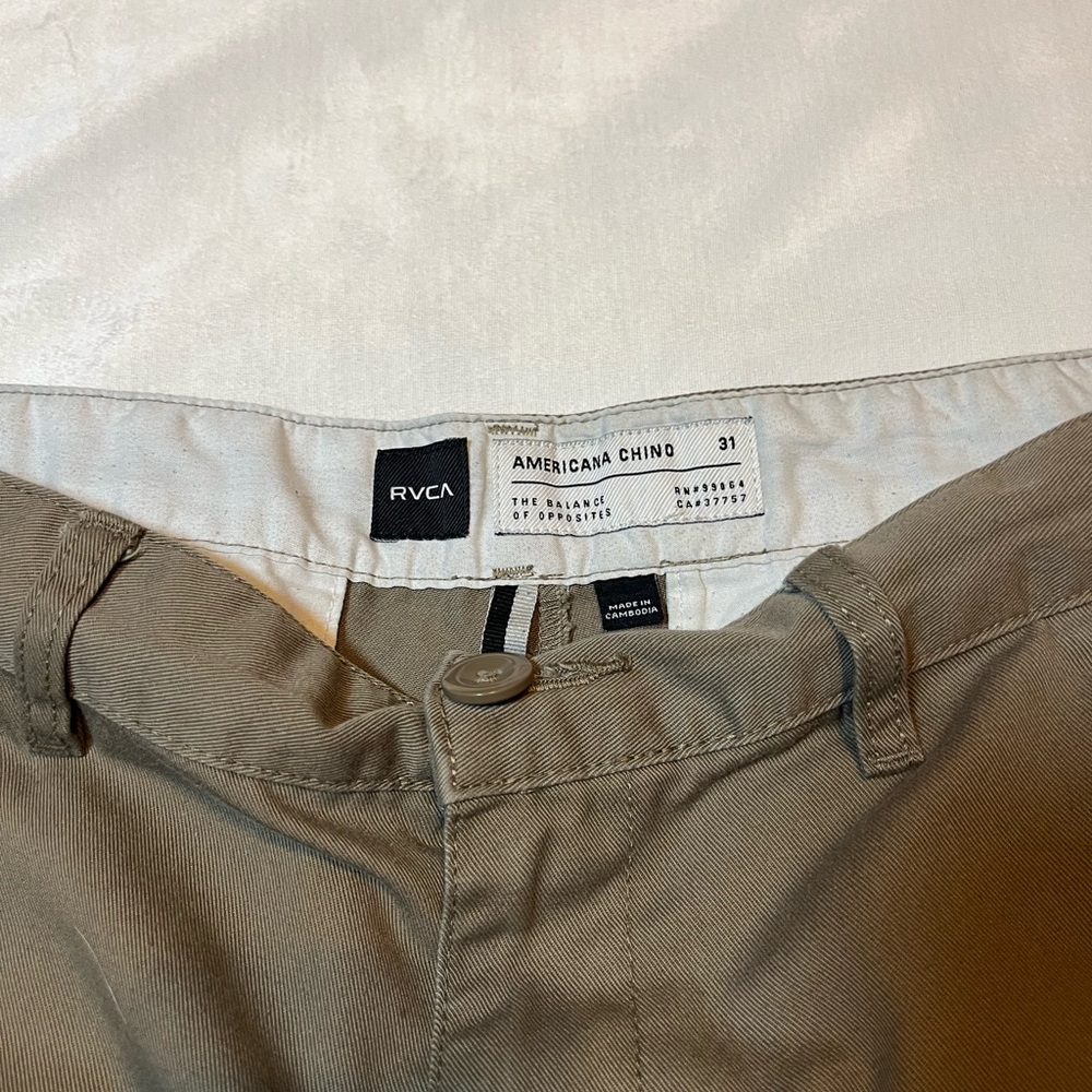 RVCA Americana Chino Shorts - Khaki/Tan - Men's Size 31 - Picture 2 of 5
